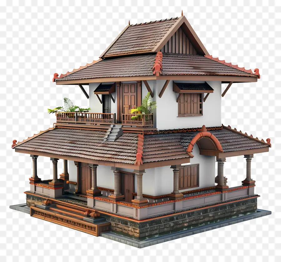 Maison 3d，Maison Traditionnelle PNG