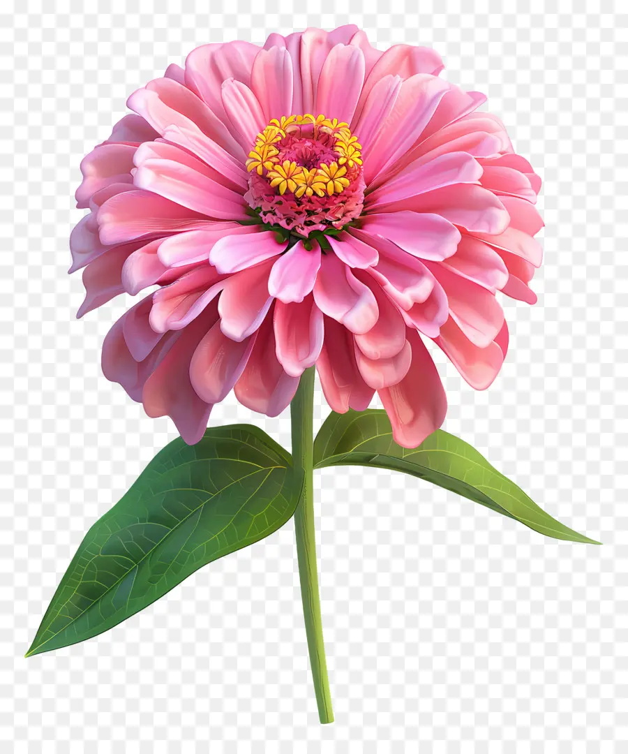 Fleur De Zinnia Modèle 3d，Fleur Blanche Et Rose PNG