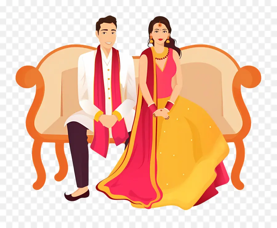 Couple De Mariage Indien，Couple PNG