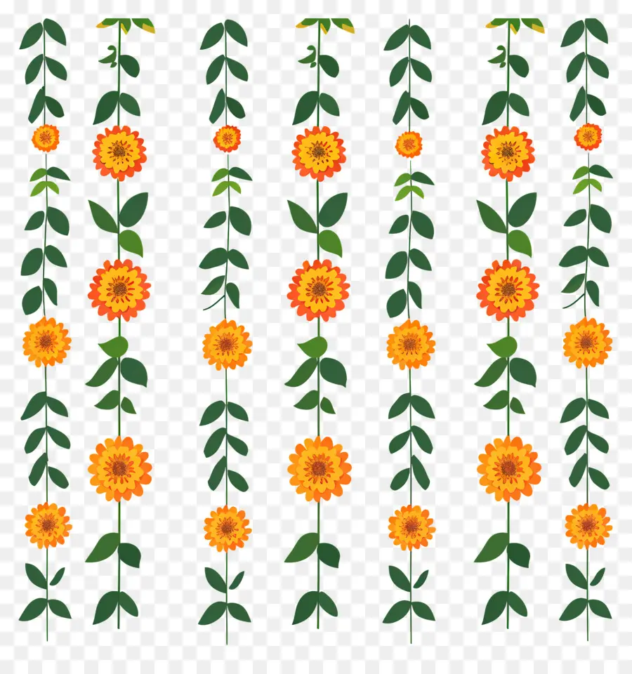 Guirlande De Soucis，Fleurs Oranges PNG