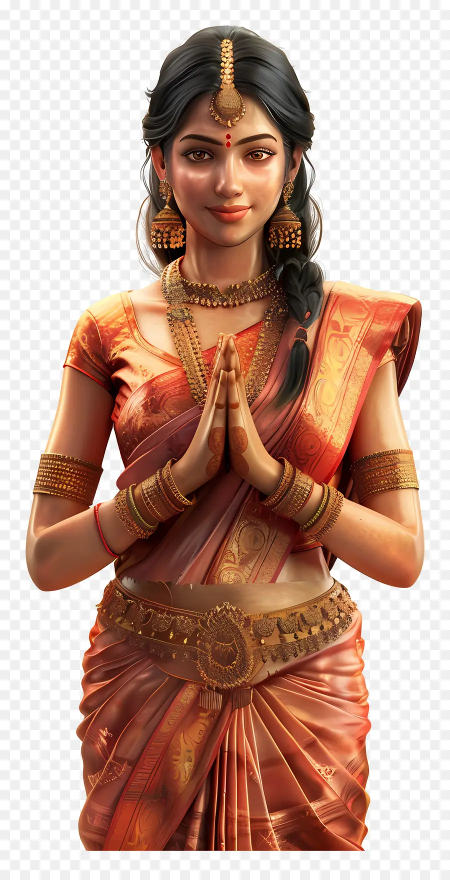 Femme Indienne，Femme En Tenue Traditionnelle PNG