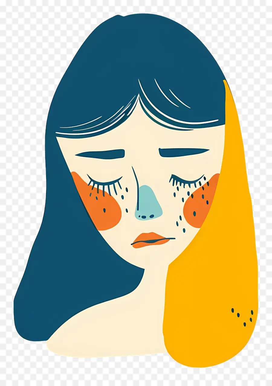 Femme Qui Pleure，Visage Triste PNG