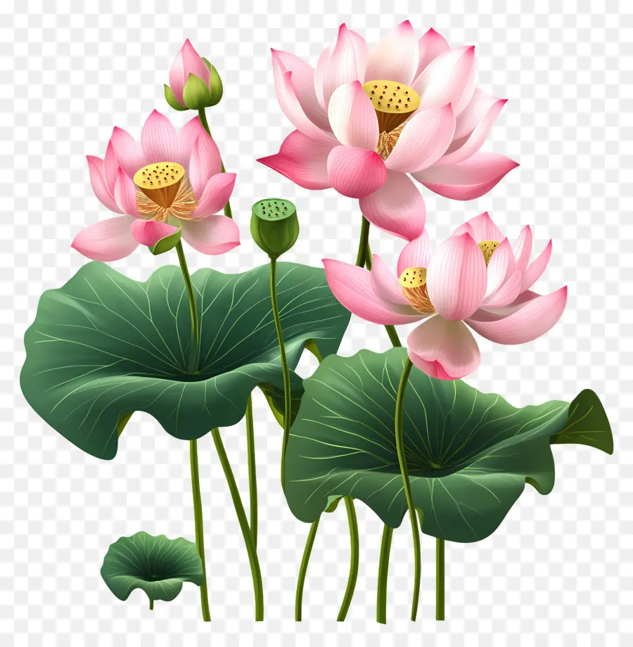 Fleurs De Lotus Roses，Fleurs De Lotus PNG