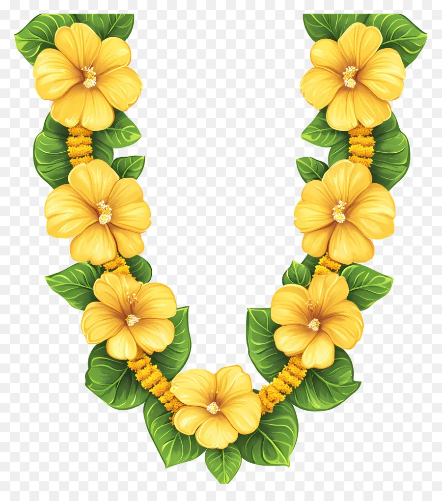 Guirlande Ougadi，Guirlande De Fleurs Jaunes PNG