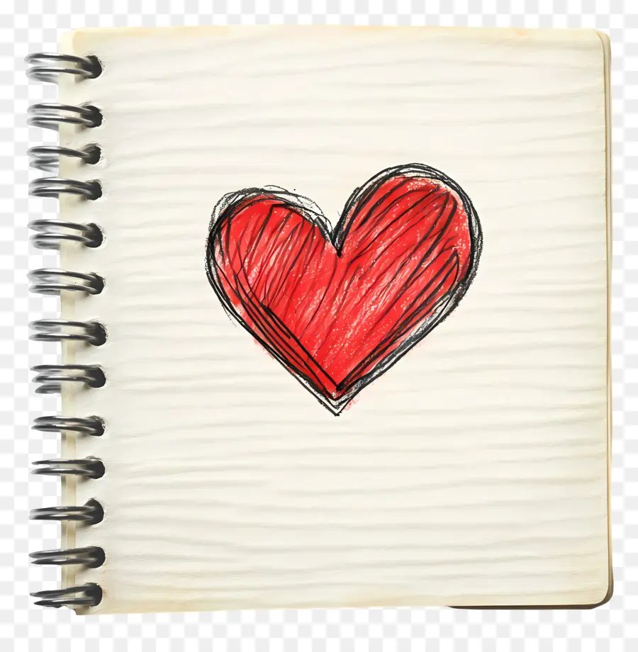 Note D'amour，Coeur Sur Cahier PNG