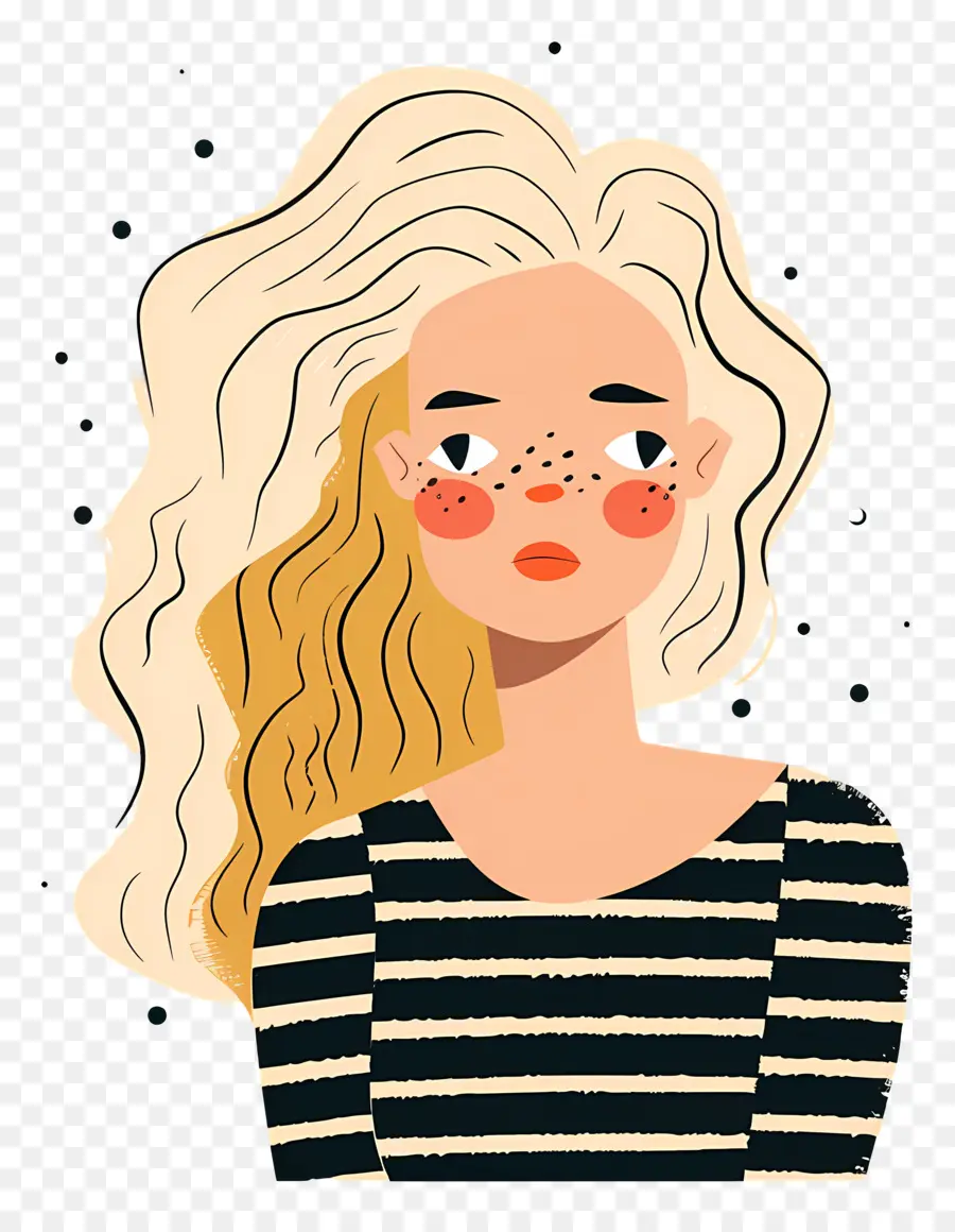 Femme Blonde，Femme Illustrée PNG