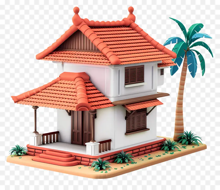 Maison Du Kerala，Maison De Griffonnage Mignonne Et Moderne PNG