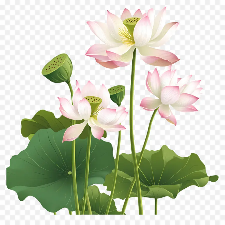 Fleurs De Lotus Roses，Fleurs De Lotus PNG