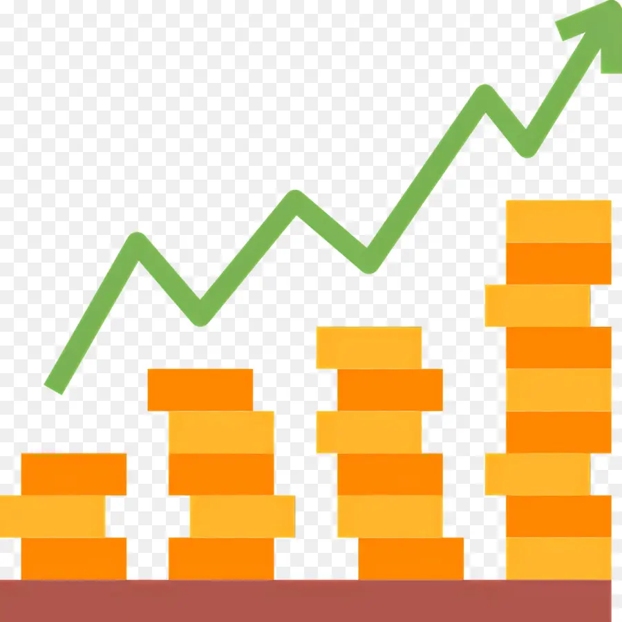 Flèche De Croissance，Pièces Empilées PNG