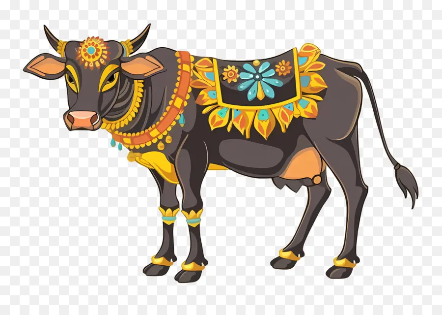 Vache Indienne，Vache Décorative PNG