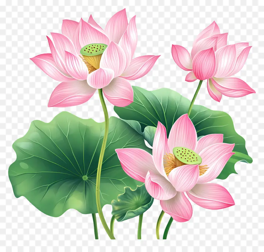 Fleurs De Lotus Roses，Fleurs De Lotus PNG