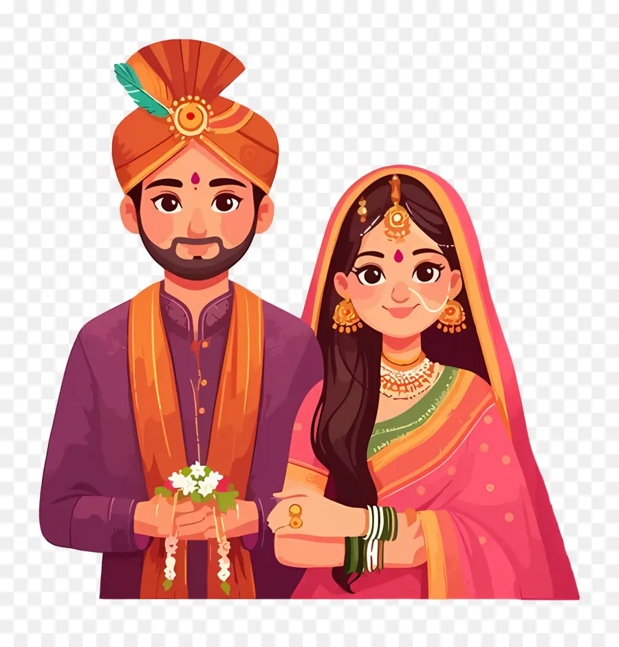 Couple De Mariage Indien，Couples De Mariage PNG