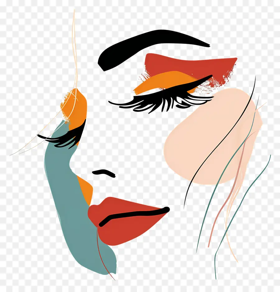 Femme De Maquillage，Visage Abstrait PNG