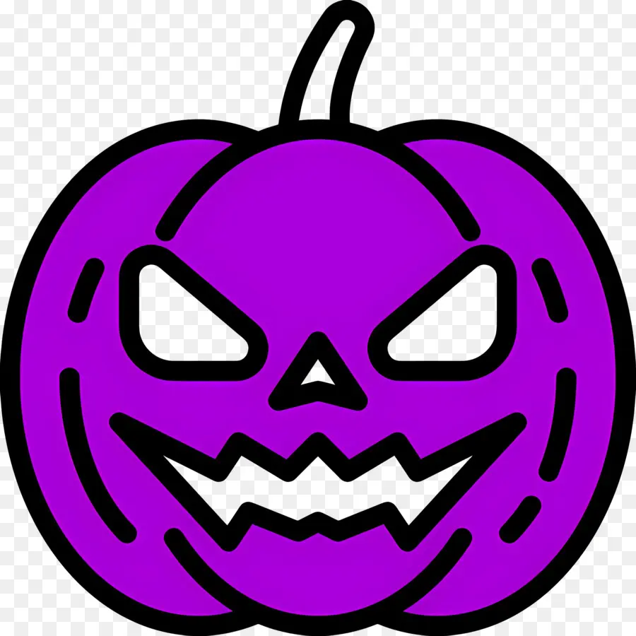 Citrouille D'halloween Effrayante，Citrouille Violette PNG