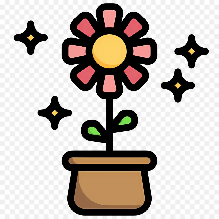 Fleur De Marguerite，Pot De Fleur PNG