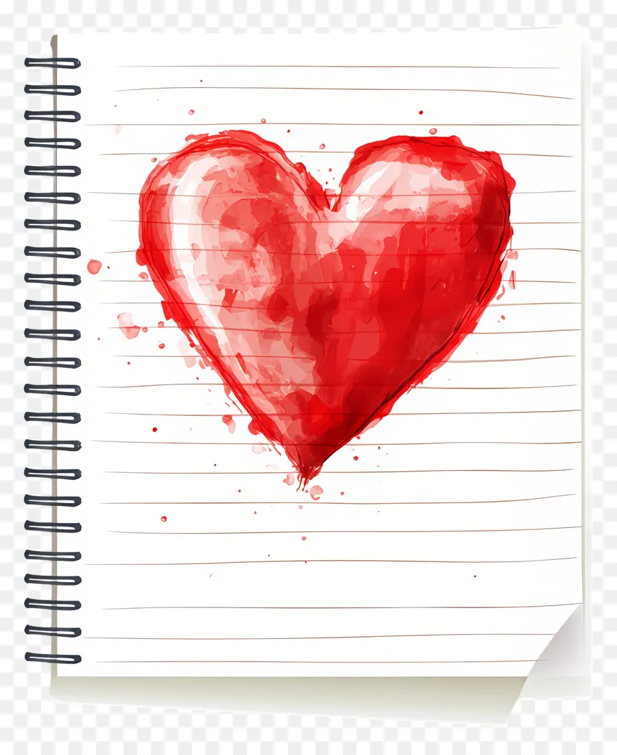 Note D'amour，Coeur Sur Cahier PNG