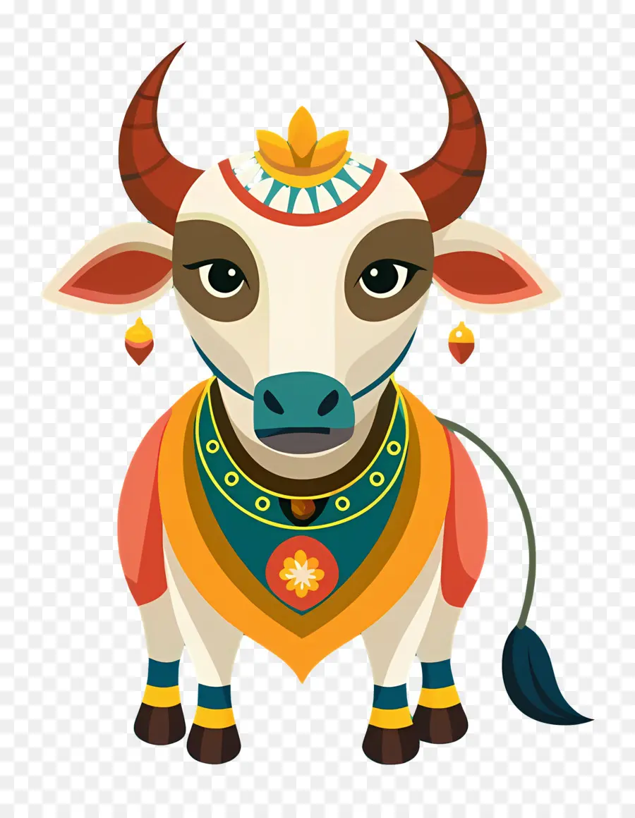 Vache Indienne，Vache Décorée PNG