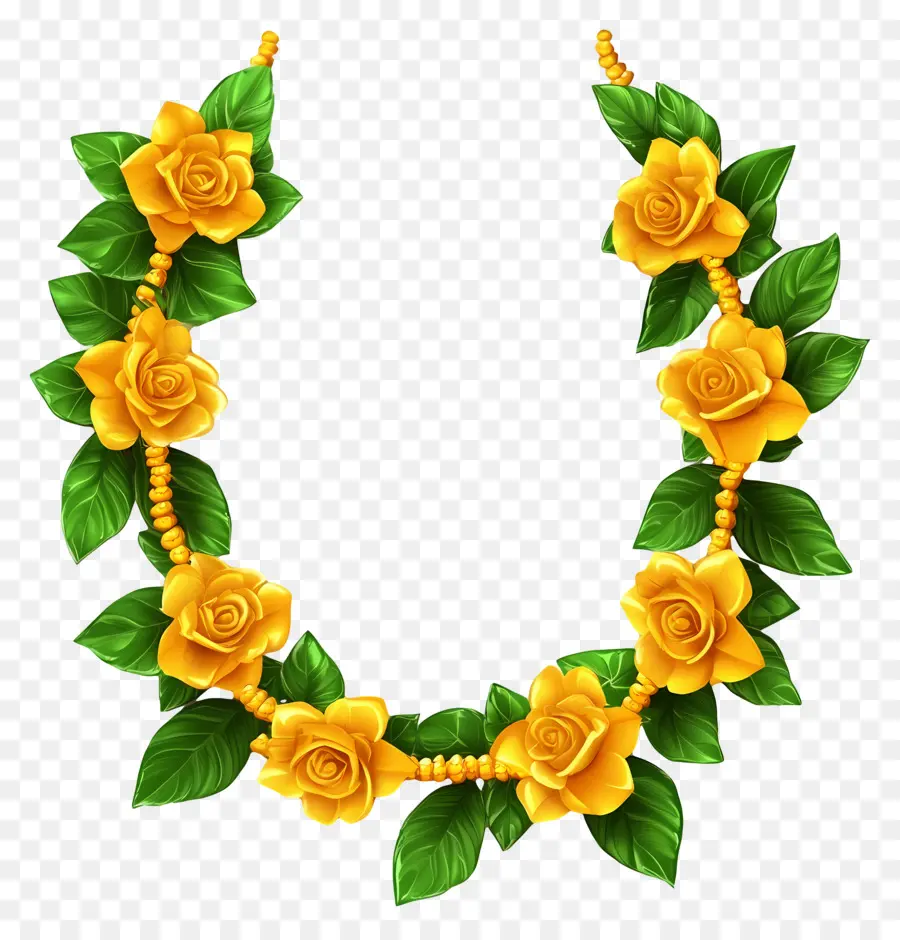 Guirlande Ougadi，Couronne De Fleurs Jaunes PNG