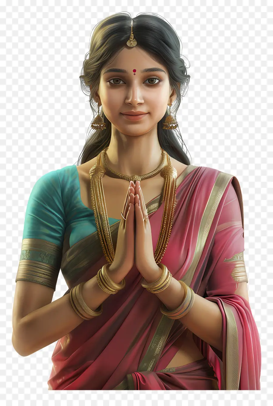 Femme Indienne，Femme En Costume Traditionnel PNG