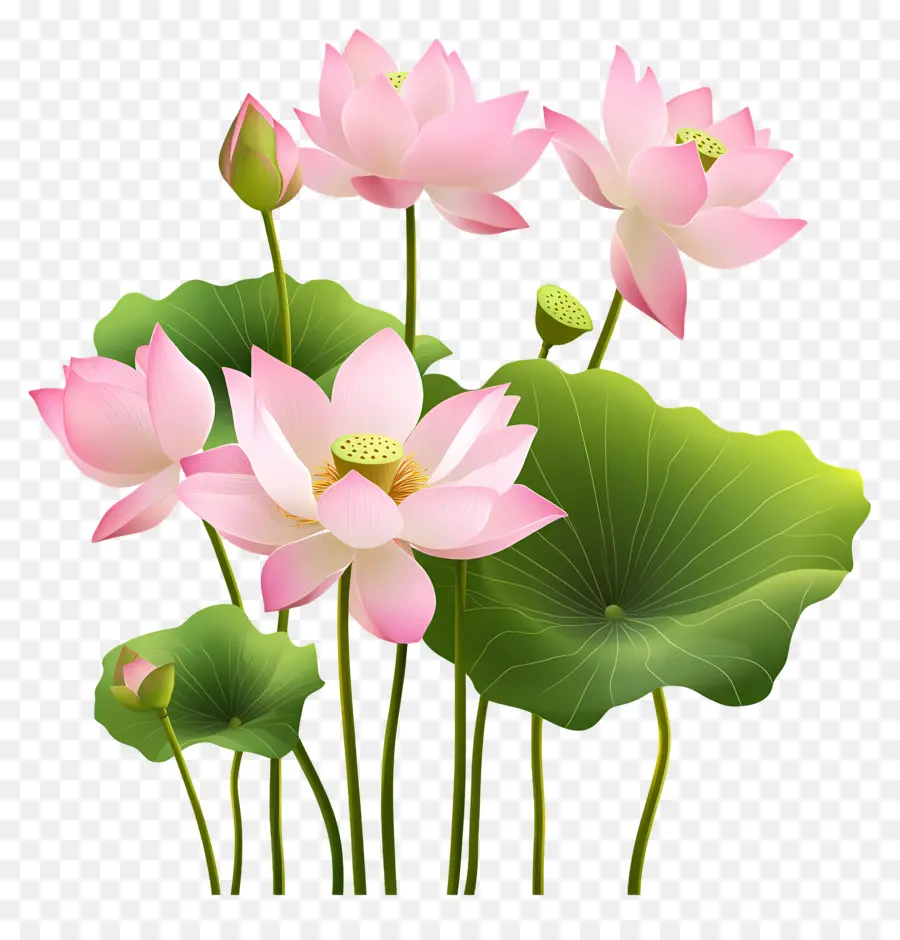 Fleurs De Lotus Roses，Lotus Rose PNG