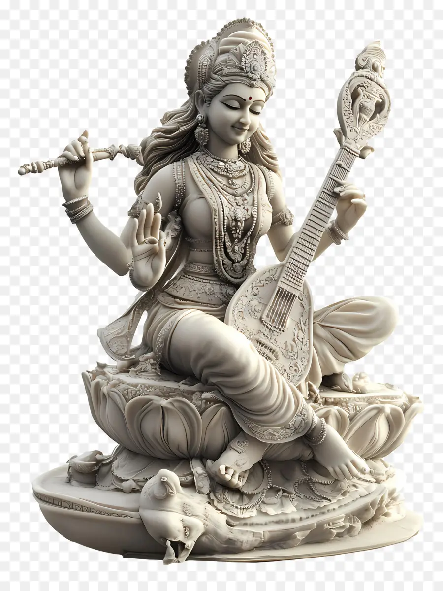 Saraswati，Statue De Déesse PNG