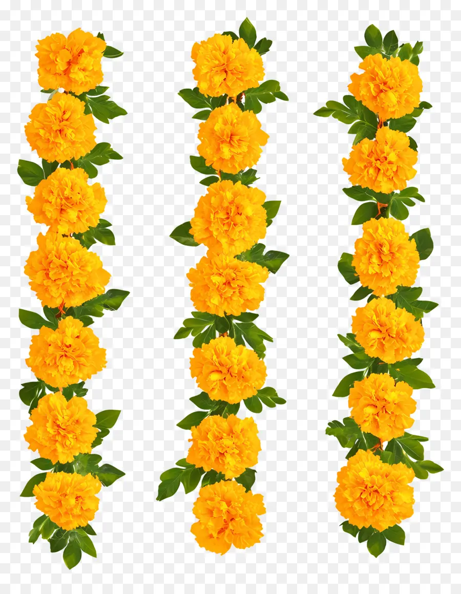 Guirlande Ougadi，Guirlande De Fleurs Jaunes PNG