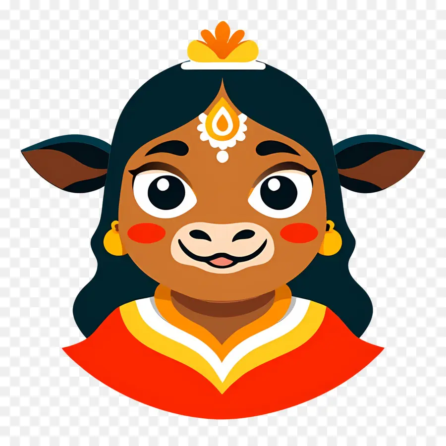 Vache Indienne，Personnage De Dessin Animé PNG