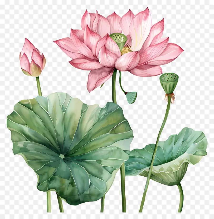 Fleurs De Lotus Roses，Fleurs De Lotus PNG