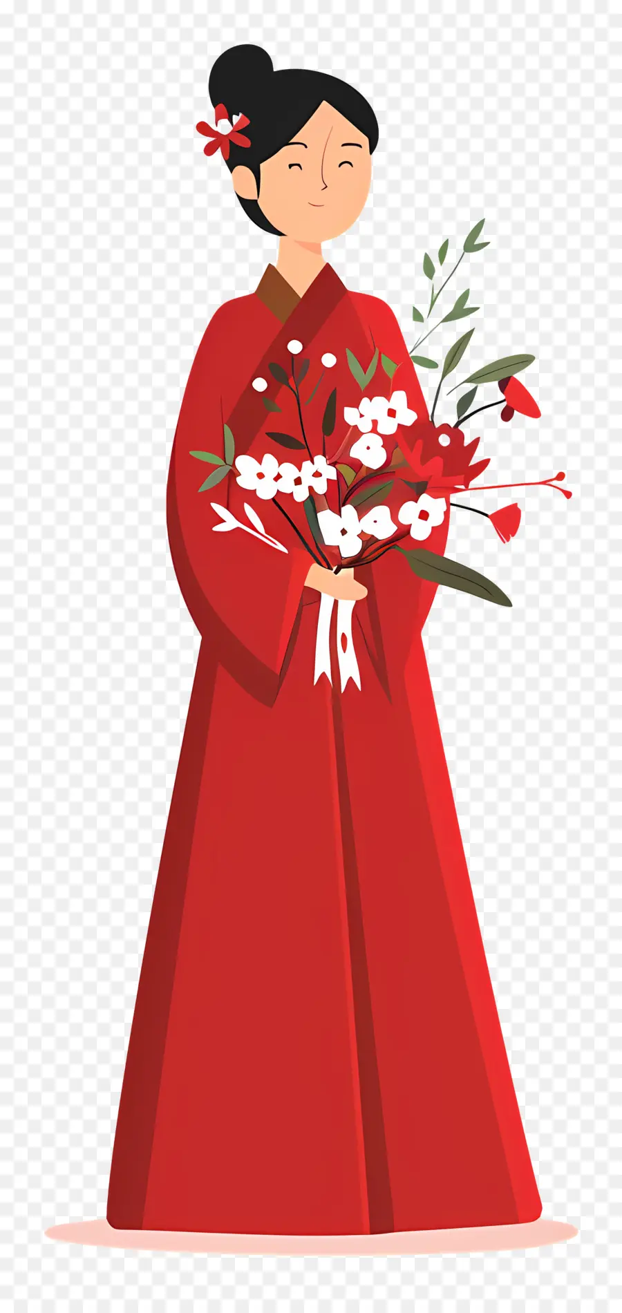 Mariée Traditionnelle，Femme En Robe Rouge PNG