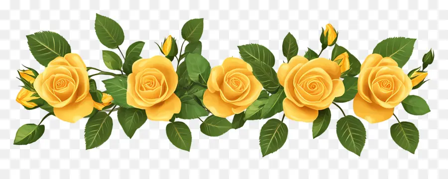 Roses Jaunes，Bouquet PNG