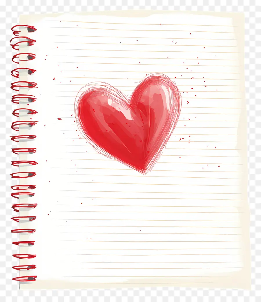 Note D'amour，Coeur Sur Cahier PNG