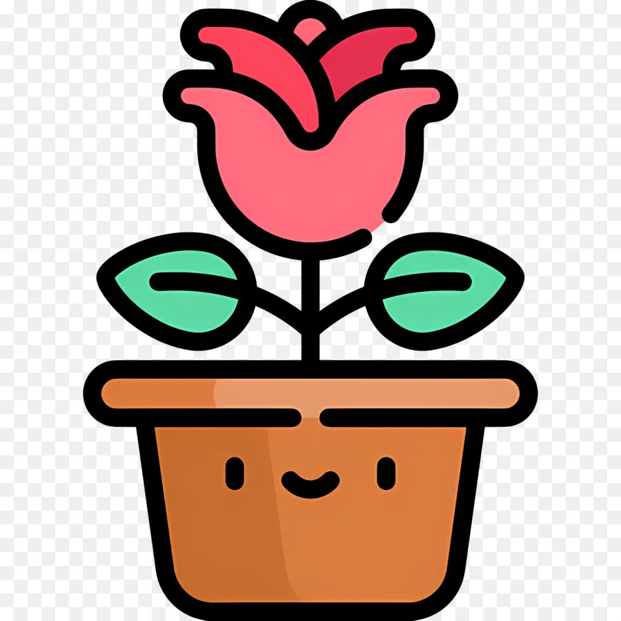 Fleur Rose，Fleur En Pot PNG