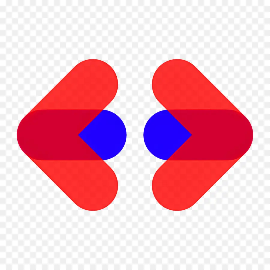 Double Flèche，Logo Rouge Et Bleu PNG