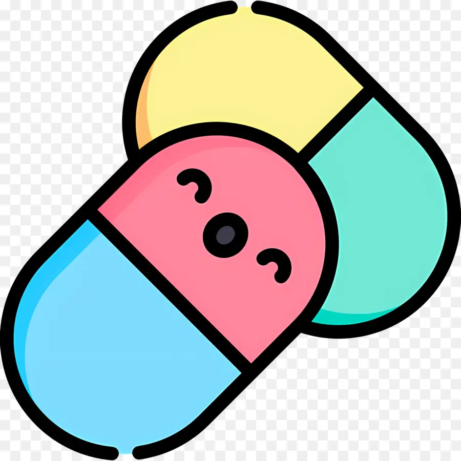 Capsule De Médicament，Capsules Colorées PNG