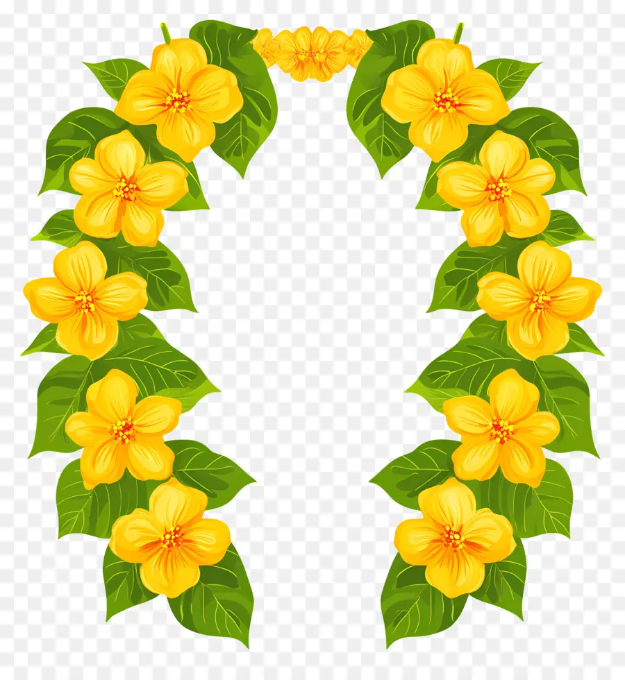 Guirlande Ougadi，Guirlande De Fleurs Jaunes PNG