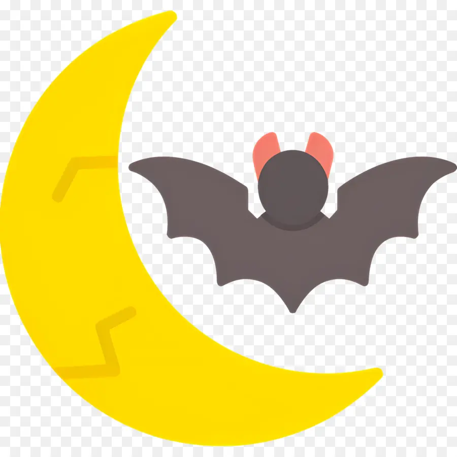 Lune D'halloween，Chauve Souris Et Lune PNG