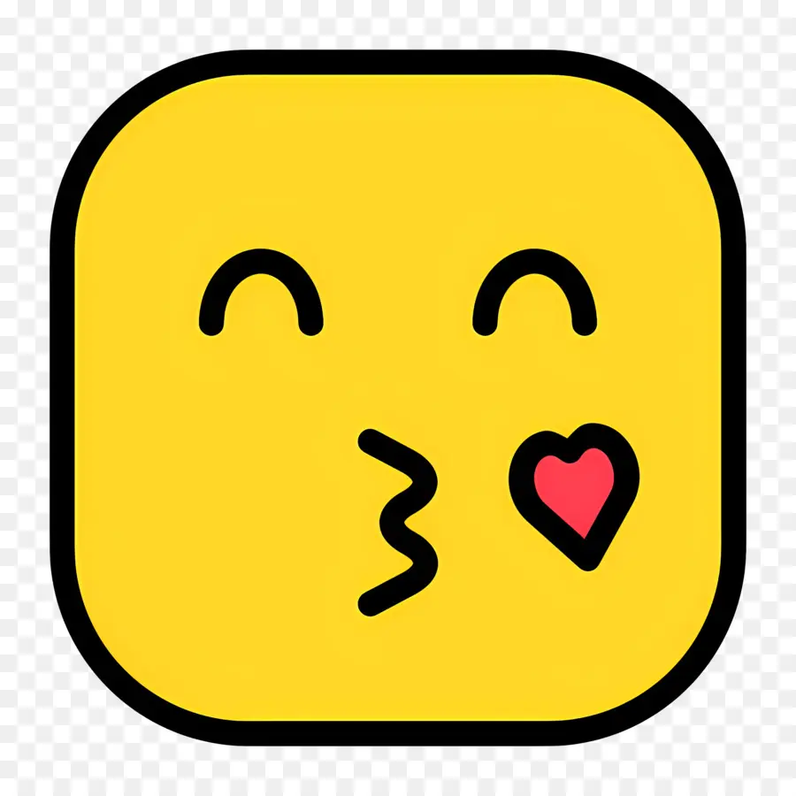 Baiser Emoji，Emoji Visage Clignotant PNG