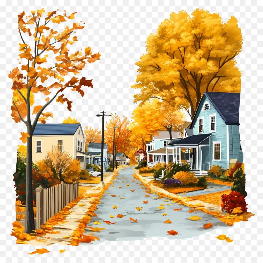 Rue D'automne，Arbres PNG