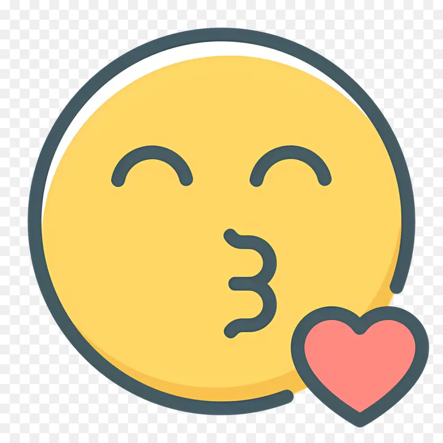 Baiser Emoji，Emoji Visage Clignotant PNG