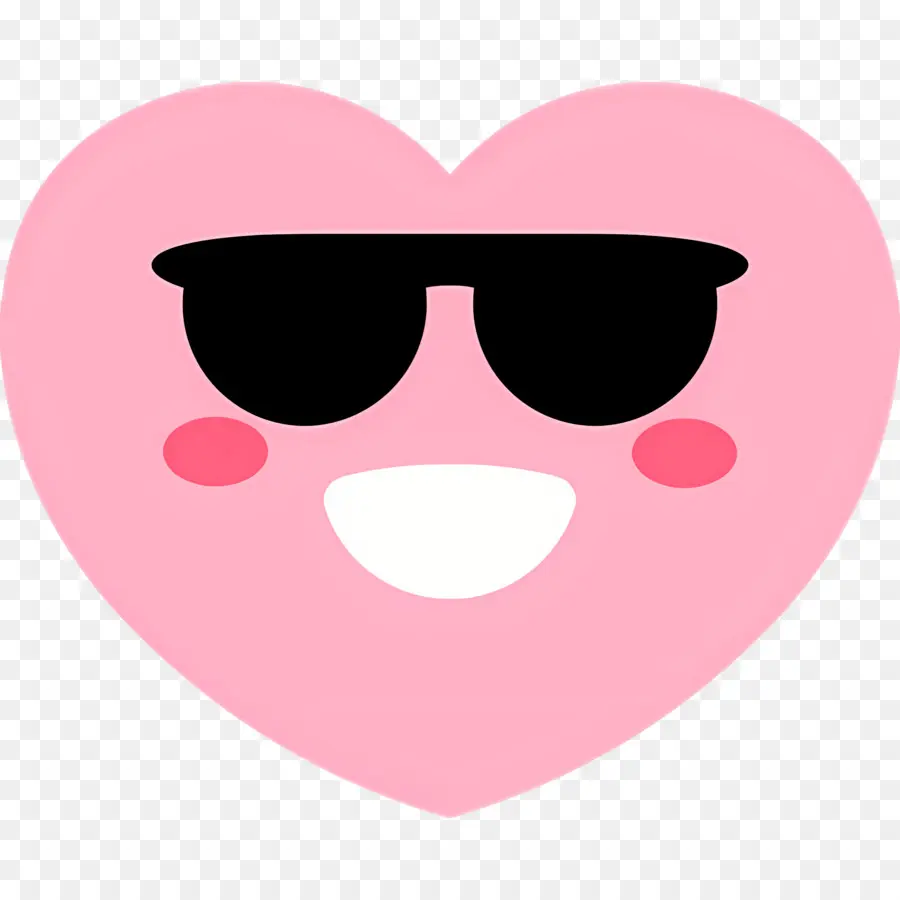 Emoji Coeur，Coeur Avec Lunettes De Soleil PNG