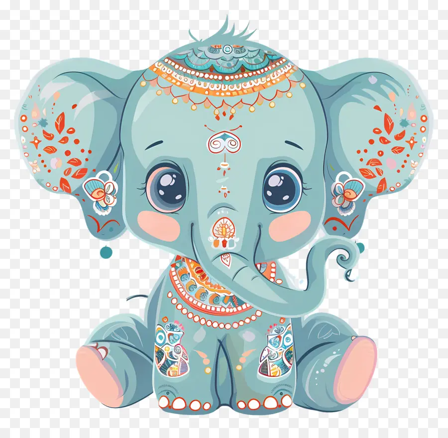 Éléphant Indien，Éléphant Décoré PNG