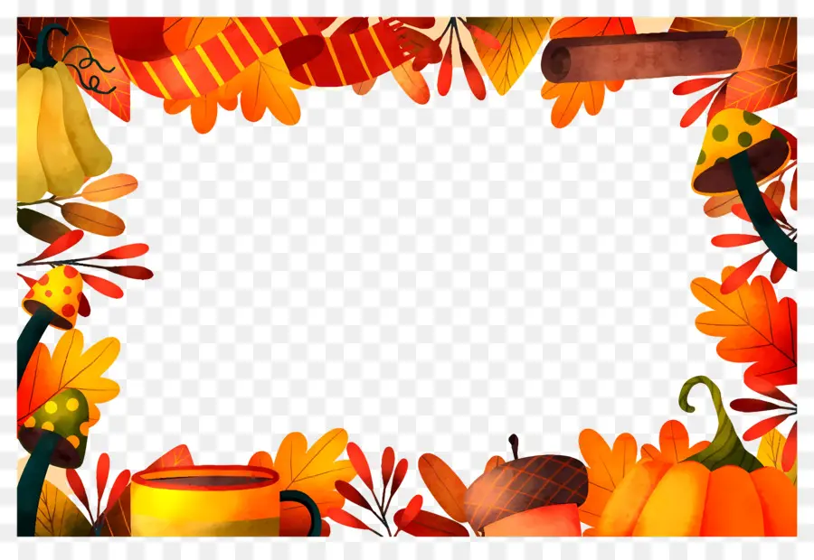 Cadre D'automne，Feuilles PNG