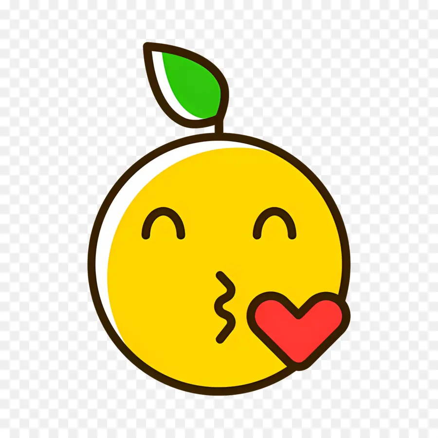 Baiser Emoji，Emoji Aux Fruits Jaunes PNG