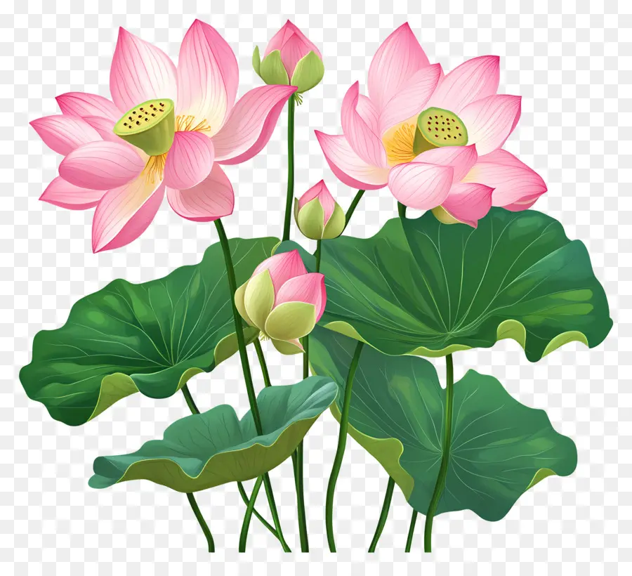 Fleurs De Lotus Roses，Fleurs De Lotus PNG