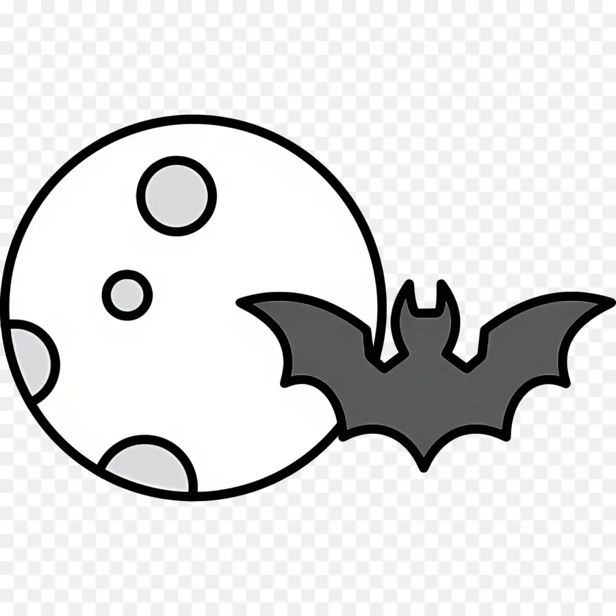 Lune D'halloween，Chauve Souris Et Lune PNG