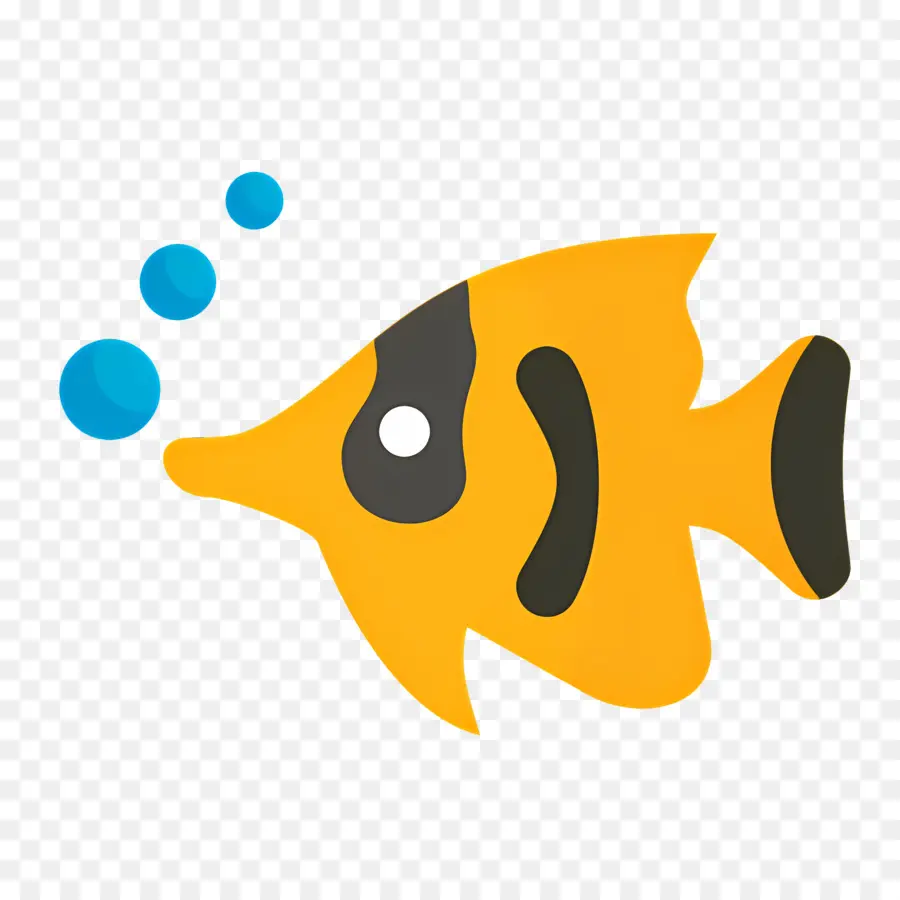 Poisson Tropical，Poisson Jaune Et Blanc PNG