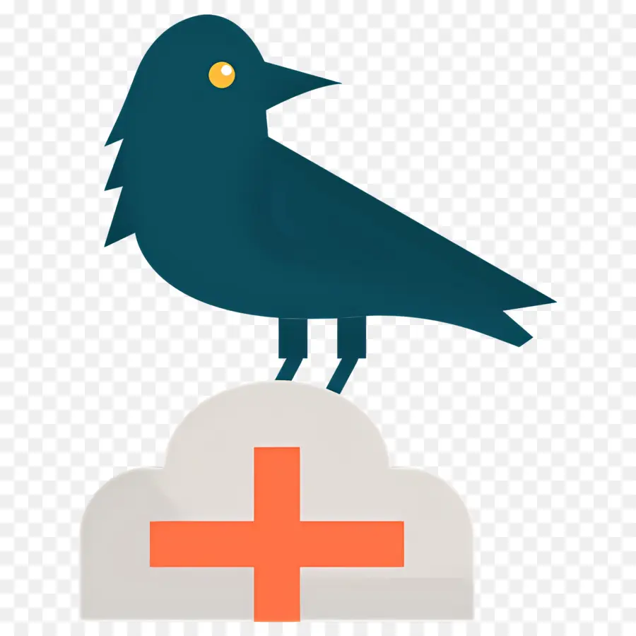 Corbeau，Oiseau Avec Croix Médicale PNG