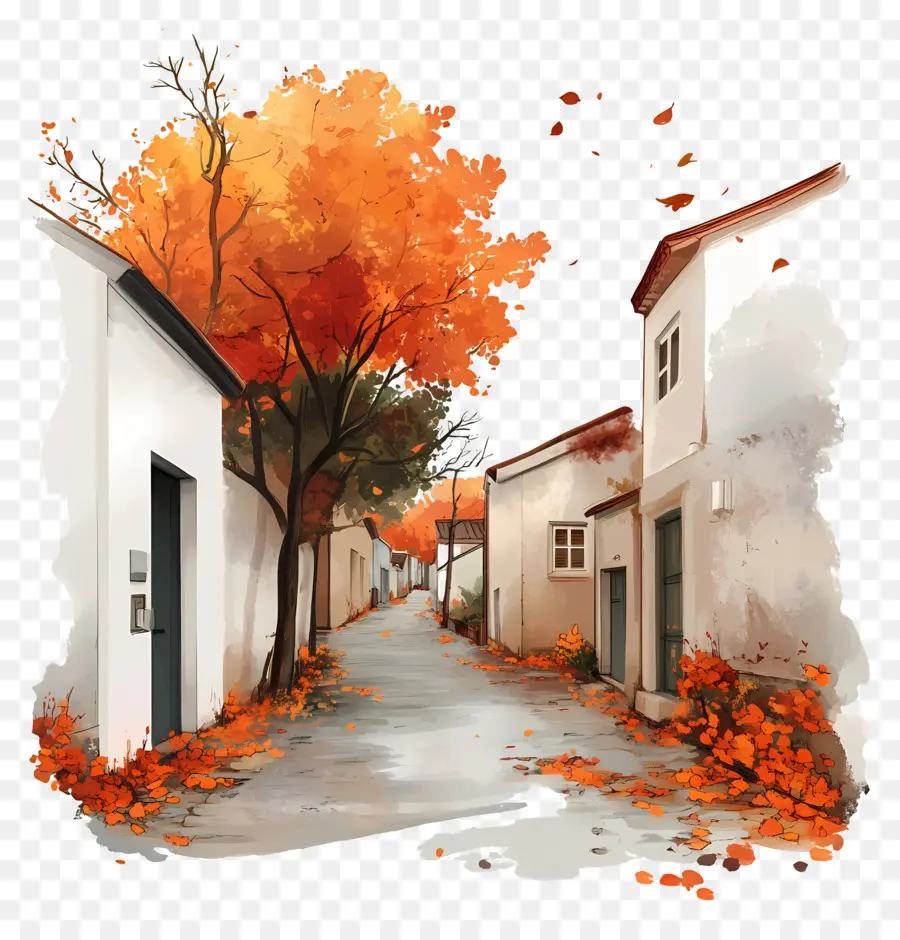 Rue D'automne，Arbres PNG