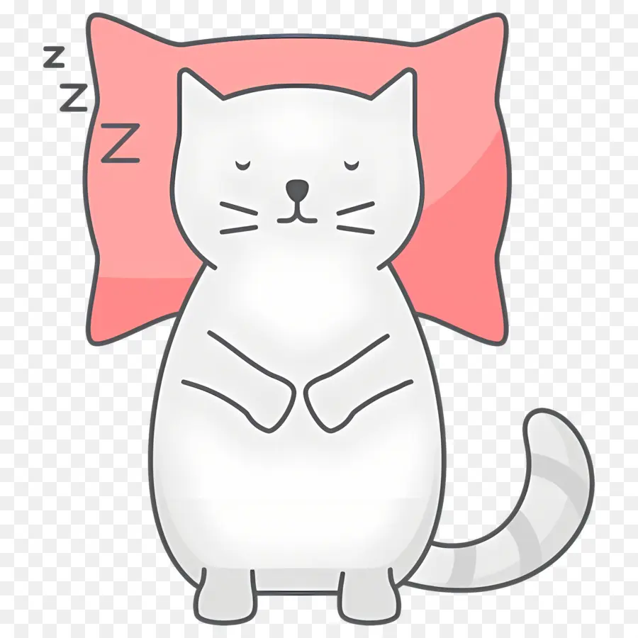 Chat Endormi，Chat Sur L'oreiller PNG