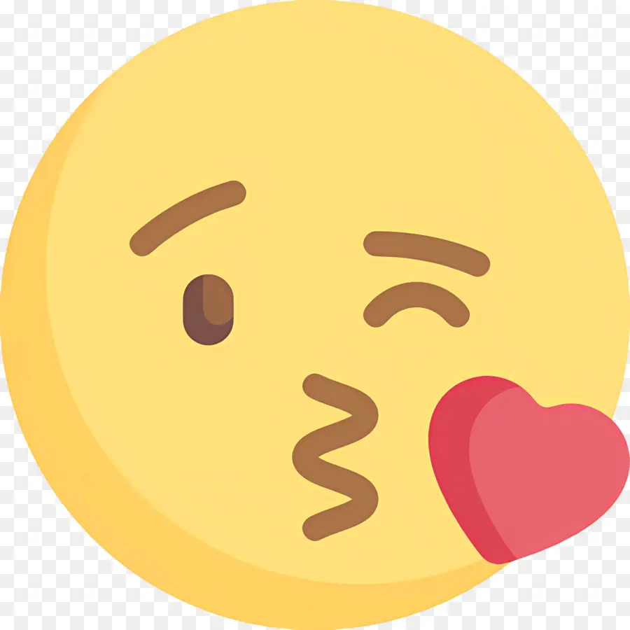 Baiser Emoji，Emoji Visage Clignotant PNG